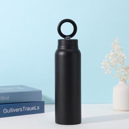 Butelka / bidon na wodę metal z uchwytem kompatybilnym z Magsafe 950ml czarny