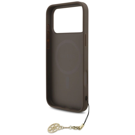 Etui Guess 4G Charms Collection MagSafe na iPhone 17 Pro Max - brązowe