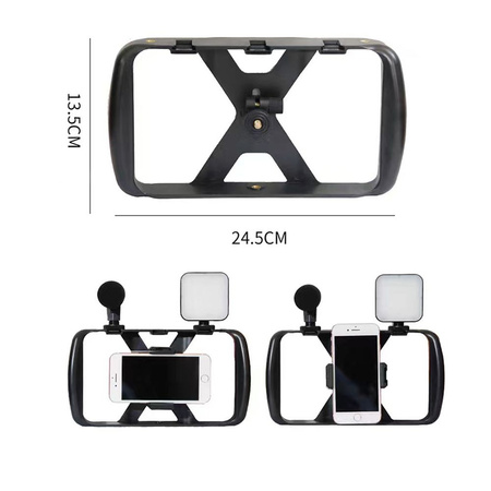 Zestaw / uchwyt selfie z pilotem na bluetooth tripod do transmisji na żywo z lampą LED, mikrofonem, pilotem TL-49T
