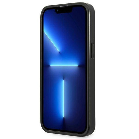 Oryginalne Etui IPHONE 14 PLUS Guess Hardcase Saffianotriangle Logo (GUHCP14MPSATLG) srebrne