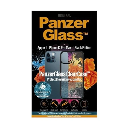 PanzerGlass ClearCase antibacterial case for iPhone 12 Pro Max - transparent and black