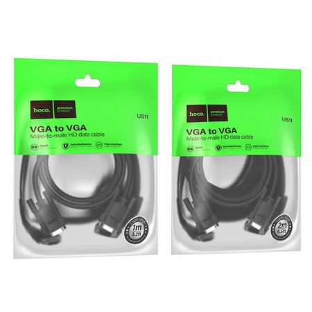 HOCO kabel HDMI (męski) do VGA (męski) HD 1080p US12 2 m czarny