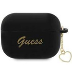 Guess GUAP2LSCHSK AirPods Pro 2 cover black/black Silicone Charm Heart Collection