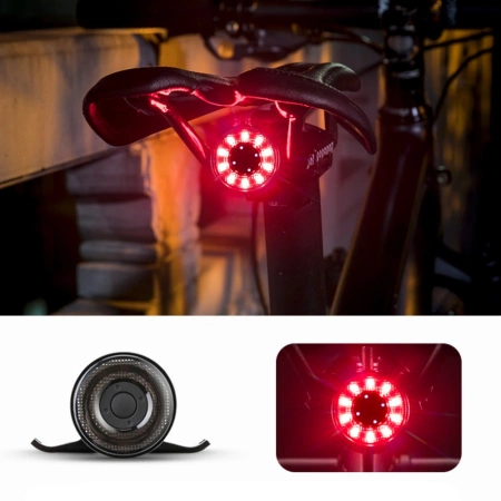 Rockbros Q1 Rear Bike Light 7 Color LED + USB-C - USB-A Cable - Black