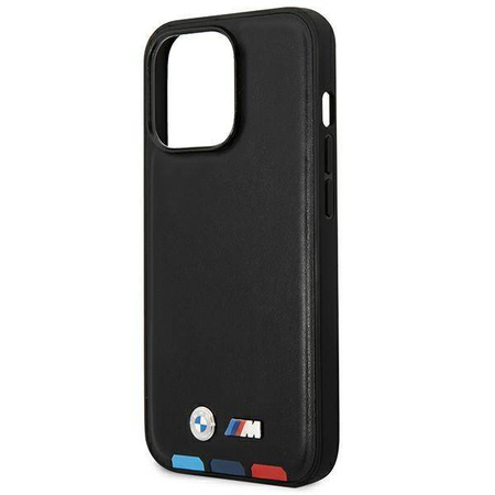 Original Case IPHONE 14 PRO MAX BMW Leather Stamp Tricolor MagSafe (BMHMP14X22PTDK) black