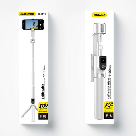 Selfie-Stick / Teleskopstange mit Stativ Dudao F18W - weiß