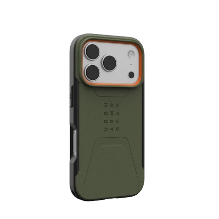 Etui UAG Civilian MagSafe na iPhone 17 Pro - oliwkowo-pomarańczowe