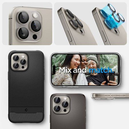 Spigen Optik.tR EZ Fit Camera Protector for iPhone 14 Pro / Pro Max / 15 Pro / Pro Max - natural titanium 2 pcs.