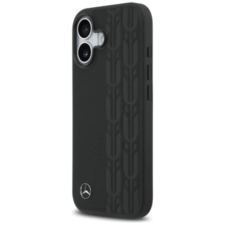 Mercedes Leather Laurel Leaves MagSafe Case for iPhone 17 - Black