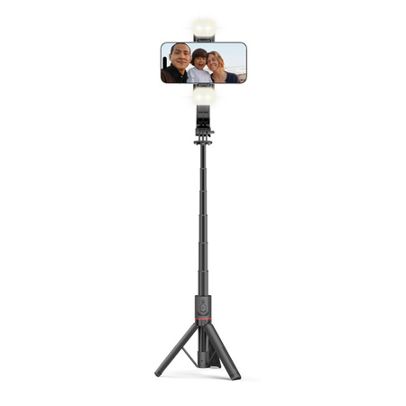 Selfie Stick Tripod z Lampą LED Bluetooth Tech-Protect L05S czarne