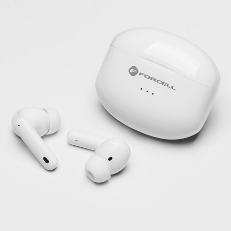 FORCELL F-AUDIO słuchawki bezprzewodowe / bluetooth stereo TWS CLEAR Sound białe