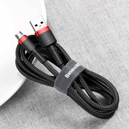 Baseus Cafule Cable - Dwustronny kabel połączeniowy micro USB na USB QC 3.0, 2.4 A, 1 m (czerwony/czarny)