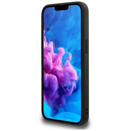 Guess Peony Script Logo MagSafe iPhone 16e Hülle Schwarz