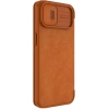Nillkin Qin Leather Pro Case iPhone 14 Plus Camera Cover Holster Cover Flip Case Brown
