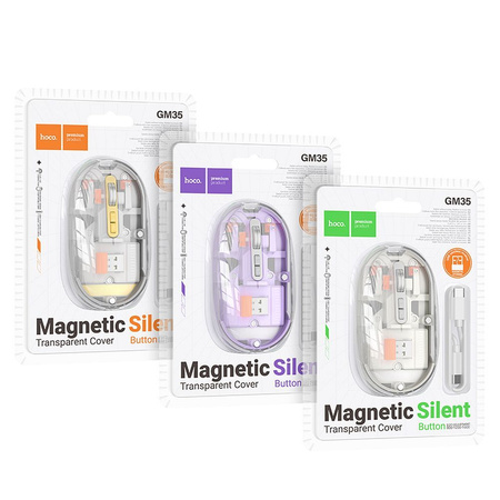 HOCO mysz komputerowa bezprzewodowa dual-mode SILENT 2,4G 1600 dpi GM35 szara