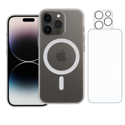 Etui do iPhone 14 Pro Magsafe + Szkło na ekran + szkło na aparat