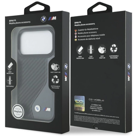 Etui BMW M Carbon Logo MagSafe na iPhone 17 Pro - grafitowe