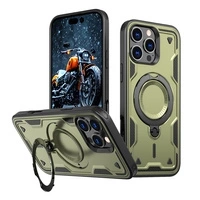 Hybrid Armor Trendige Hülle mit MagSafe für iPhone 16 Pro – Grün