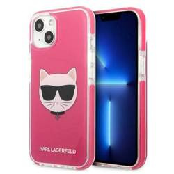 Original Handyhülle IPHONE 13 Karl Lagerfeld Hardcase Choupette Head (KLHCP13MTPECPI) rosa