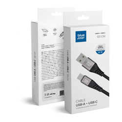 Kabel Blue Star z oplotem ze złączem USB A do USB C 3A