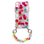 Color Chain Case żelowe elastyczne etui z łańcuchem łańcuszkiem zawieszką do iPhone XS / iPhone X wielokolorowy