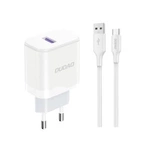 Ładowarka sieciowa Dudao A20EU USB-A 18W - biała + kabel USB-A - USB-C