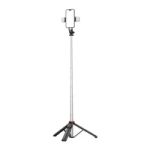 Selfie stick WC13YDS teleskopowy tripod 1.3m z podwójną lampą i uchwytem na telefon - czarny