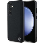 Oryginalne Etui MERCEDES hardcase Leather Debossed Line MagSafe MEHMS24S23RBGVK do Samsung Galaxy S24 Czarny