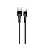 KABEL USB TYP-C DENMEN CZARNY OPLOT TYP-C 2.4A 60W QC3.0 D60T-B
