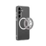 Etui silikonowe AMAZINGTHING Minimal Mag Case z pierścieniem magnetycznym i ringiem magnetycznym do Samsung Galaxy S25 - przezroczyste