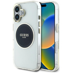 Guess IML Metal Colored Circle Classic Logo MagSafe - Etui do iPhone 16 (czarny)