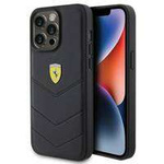 Etui Ferrari Quilted Metal Logo na iPhone 15 Pro Max - czarne