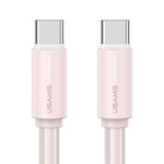 USAMS Kabel USB-C/USB-C 1m SJ734 różowy/pink YU Series SJ734USB04 (US-SJ734)