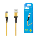 DENMEN KABEL USB WZMACNIANY OPLOT MICRO ZŁOTY 1M D02V
