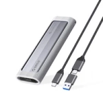 Kieszeń dyskowa M.2 NVME/NGFF USB-C na USB-C/USB-A 6Gbps/10Gbps - szara