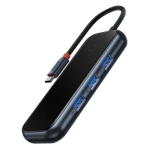 Baseus AcmeJoy HUB 4-portowy (USB-C do 1x USB-C PD&Data/3x USB3.0) ciemnoszary (WKJZ010013)