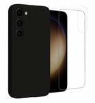 Etui do Samsung S23 czarne + Szkło na ekran + Szkło na aparat
