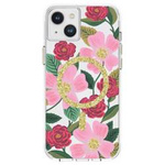 Rifle Paper Clear MagSafe - Etui iPhone 14 Plus zdobione złotem (Rose Garden)