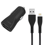 Energizer HardCase - Ładowarka samochodowa 2x USB-A 17W 3.4A + Kabel Lightning certyfikat MFi (Czarny)