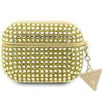 Guess GUAPHDGTPD AirPods Pro cover złoty/gold Rhinestone Triangle Charm