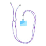 Zawieszka SWING do telefonu z regulacją długości / długość sznura 165cm (max 82,5cm w pętli) / na ramię lub szyję - białofioletowy