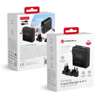 Wielofunkcyjna ładowarka Forcell F-Energy 6w1 USB A + USB C PD 45W + power bank 15000 mAh + ładowanie bezprzewodowe 15W czarna