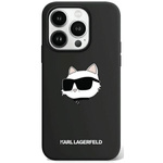 Oryginalne Etui KARL LAGERFELD hardcase Silicone Choupette Head MagSafe KLHMP15LSCHPPLK do Iphone 15 Pro Czarny