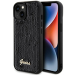 Guess nakładka do iPhone 14 6,1" GUHCP14SPSFDGSK HC SEQUIN SCRIPT METAL czarna
