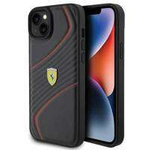 Etui Ferrari Twist Metal Logo na iPhone 15 Plus - czarne