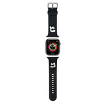 Pasek do APPLE WATCH 4 / 5 / 6 / 7 / 8 / SE / ULTRA (42 / 44 / 45 / 49 MM) Karl Lagerfeld Strap 3D Rubber Karl&Choupette Heads (KLAWLSLKCNK) czarne
