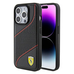 Oryginalne Etui APPLE IPHONE 15 PRO Ferrari Hardcase Perforated Waves Metal Logo (FEHCP15LPWAK) czarne