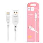 KABEL USB IPHONE DENMEN BIAŁY 1M D01L 20W 2.4A