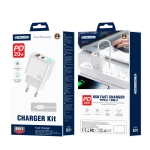 JELLICO ładowarka sieciowa EU11 PD 20W 1xUSB-C + 1xUSB QC3.0 + kabel USB-C - Lightning Biały