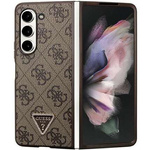 Guess nakładka do Samsung Z Fold5 GUHCZFD5P4TDPW czarna Leather 4G Triangle Strass